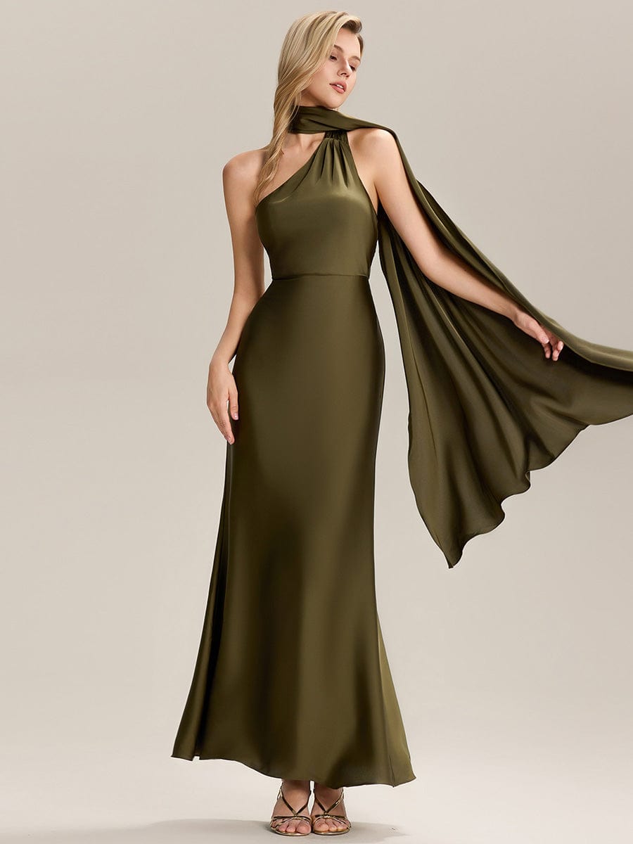 ever SYLVARA|Flowing Ribbons Satin Sleeveless Bridesmaid Dress