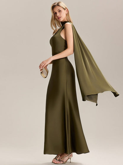 ever SYLVARA|Flowing Ribbons Satin Sleeveless Bridesmaid Dress