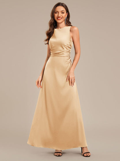 ever VALENCIA|Backless Satin Sleeveless Bridesmaid Dress
