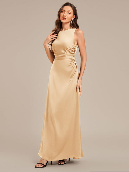 ever VALENCIA|Backless Satin Sleeveless Bridesmaid Dress