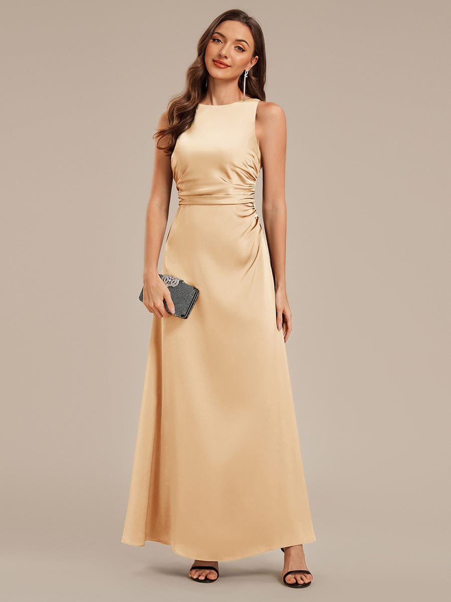 ever VALENCIA|Backless Satin Sleeveless Bridesmaid Dress