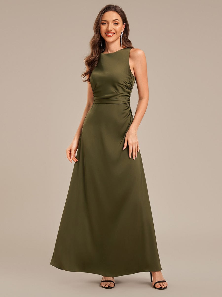 ever VALENCIA|Backless Satin Sleeveless Bridesmaid Dress