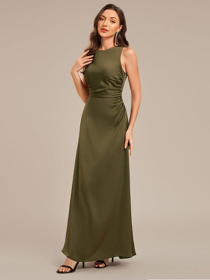 ever VALENCIA|Backless Satin Sleeveless Bridesmaid Dress