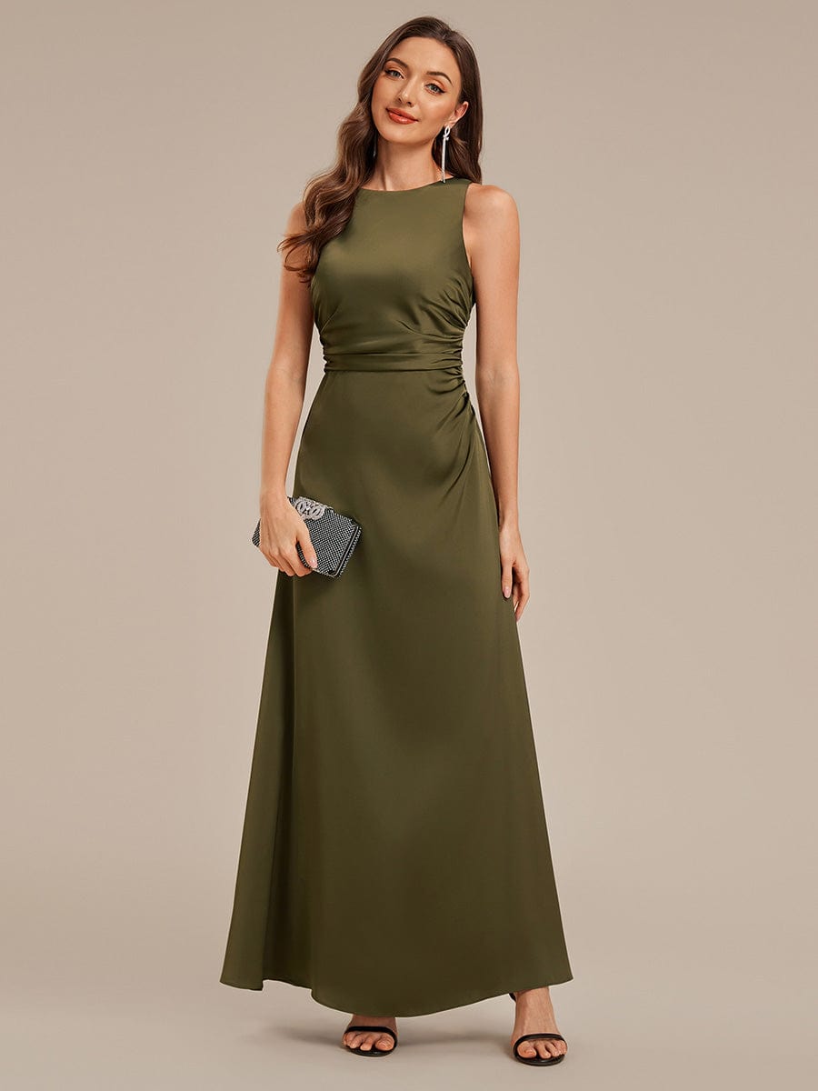ever VALENCIA|Backless Satin Sleeveless Bridesmaid Dress