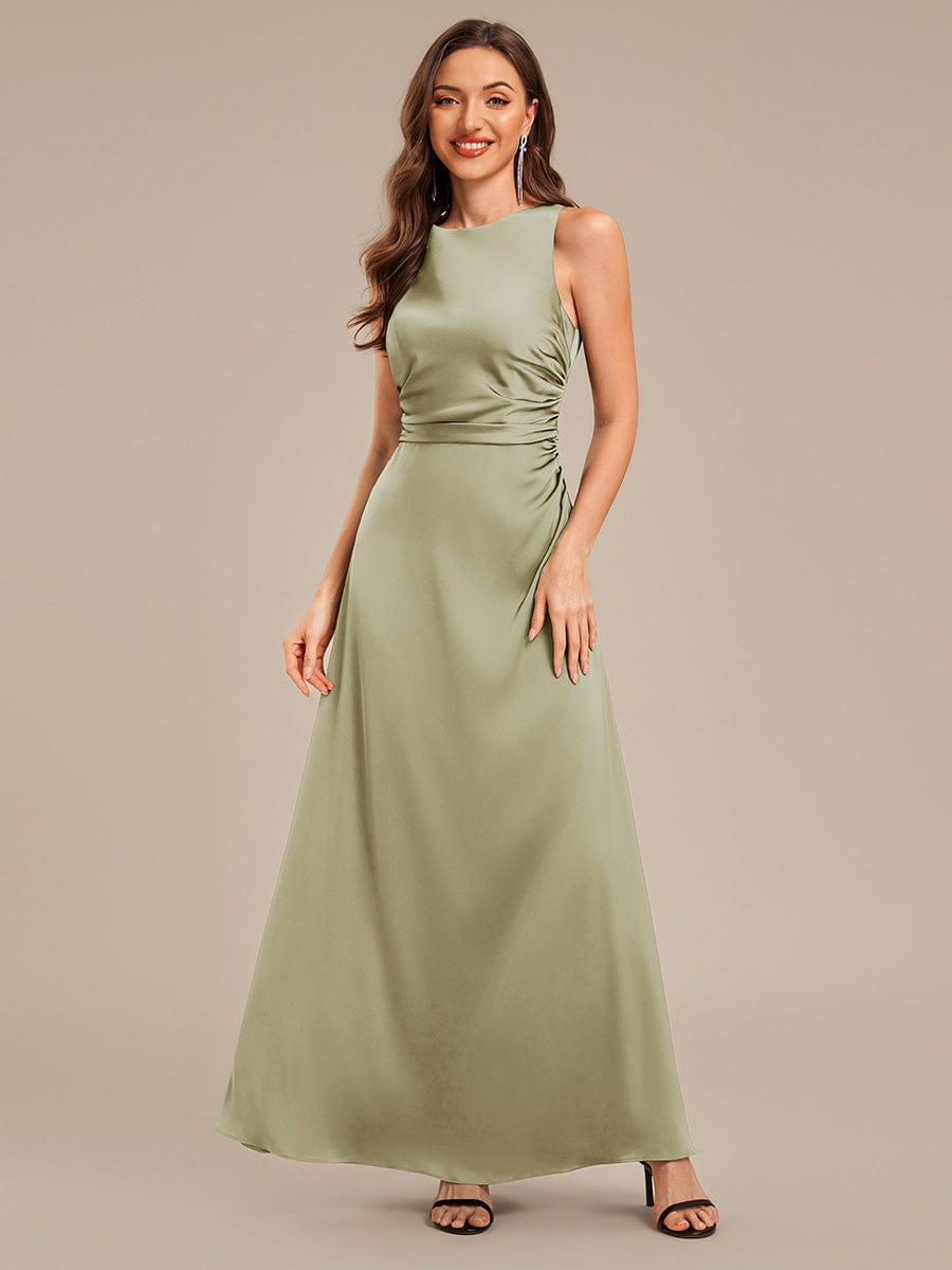 ever VALENCIA|Backless Satin Sleeveless Bridesmaid Dress