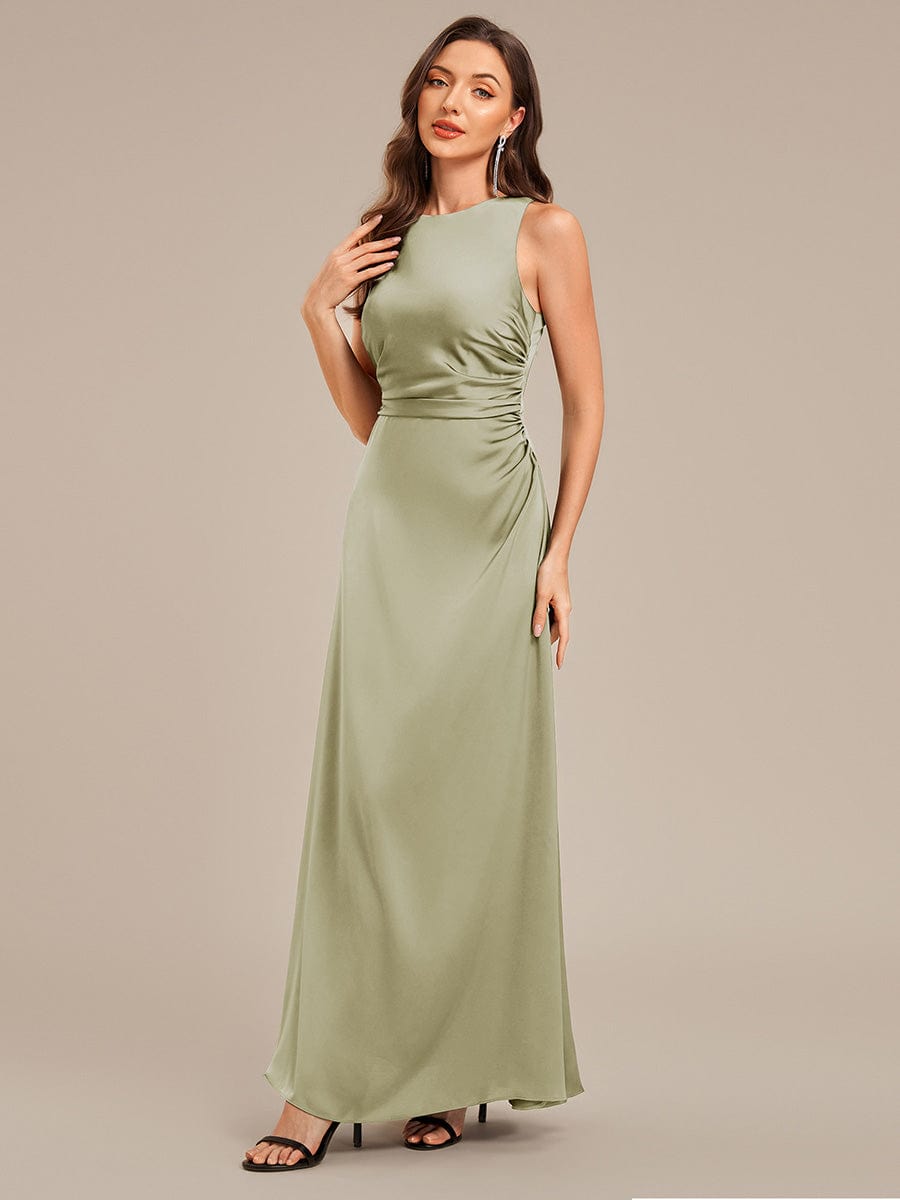 ever VALENCIA|Backless Satin Sleeveless Bridesmaid Dress