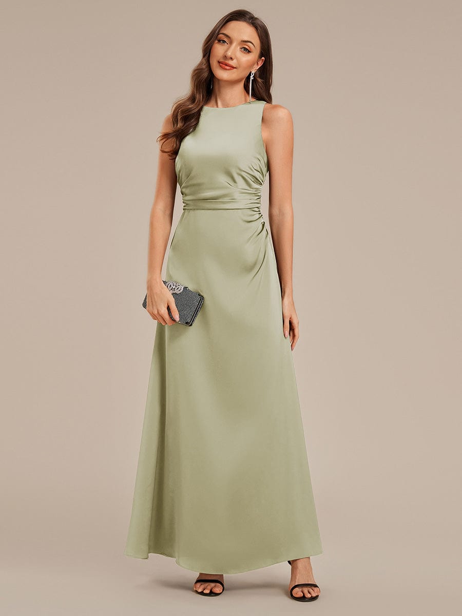 ever VALENCIA|Backless Satin Sleeveless Bridesmaid Dress
