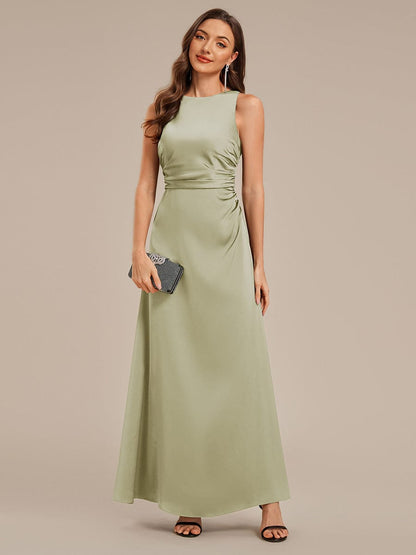 ever VALENCIA|Backless Satin Sleeveless Bridesmaid Dress