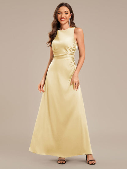 ever VALENCIA|Backless Satin Sleeveless Bridesmaid Dress