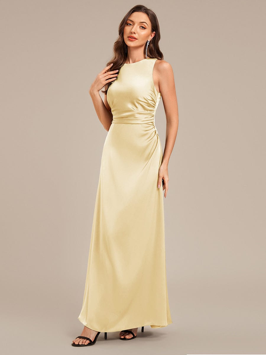 ever VALENCIA|Backless Satin Sleeveless Bridesmaid Dress