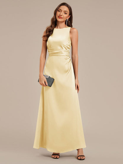 ever VALENCIA|Backless Satin Sleeveless Bridesmaid Dress