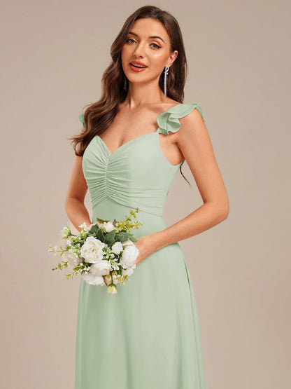 ever SERENA|Backless Chiffon Ruffled Bridesmaid Dress