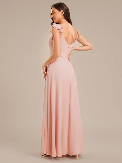 ever SERENA|Backless Chiffon Ruffled Bridesmaid Dress