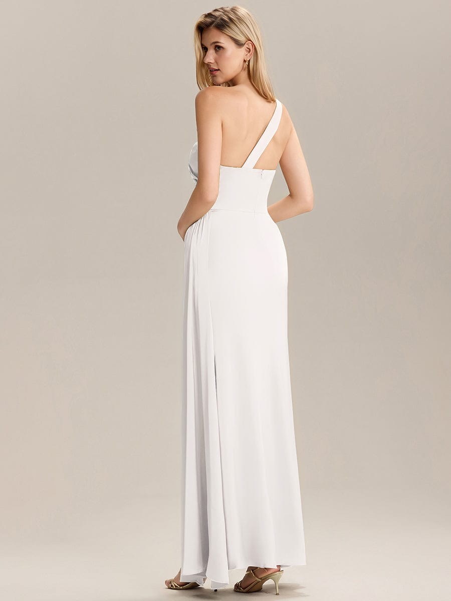 ever ARLENNA|Flowing Ribbons Pleated Satin Sleeveless Bridesmaid Dress