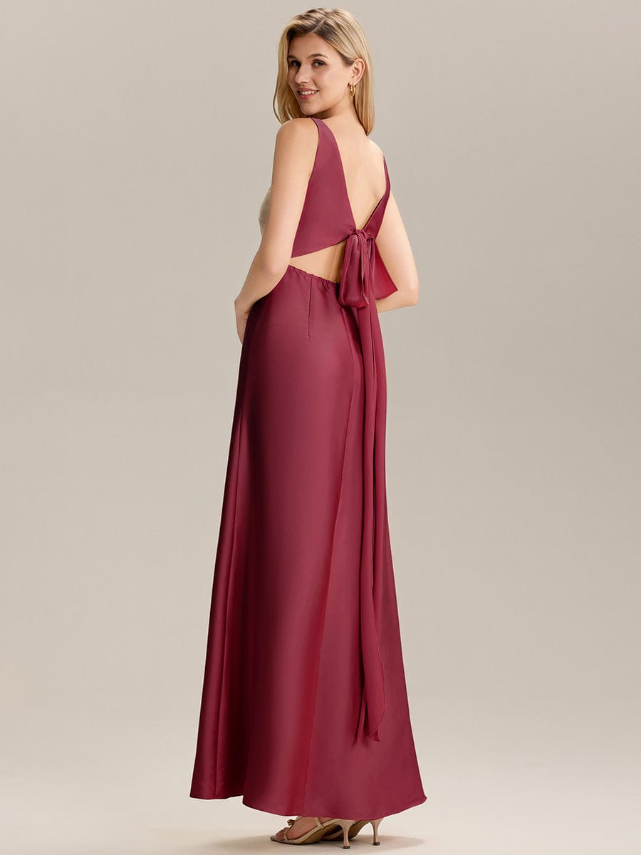 ever LINNEA|Tie Knot Satin Sleeveless Bridesmaid Dress