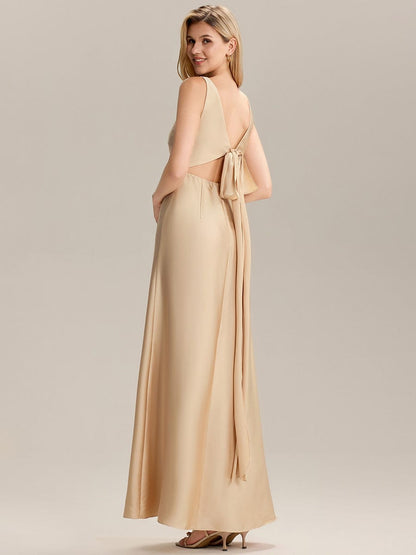 ever LINNEA|Tie Knot Satin Sleeveless Bridesmaid Dress