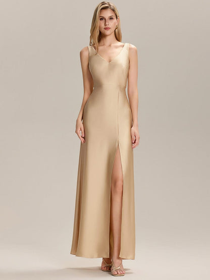 ever LINNEA|Tie Knot Satin Sleeveless Bridesmaid Dress
