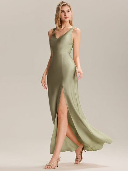 ever LINNEA|Tie Knot Satin Sleeveless Bridesmaid Dress