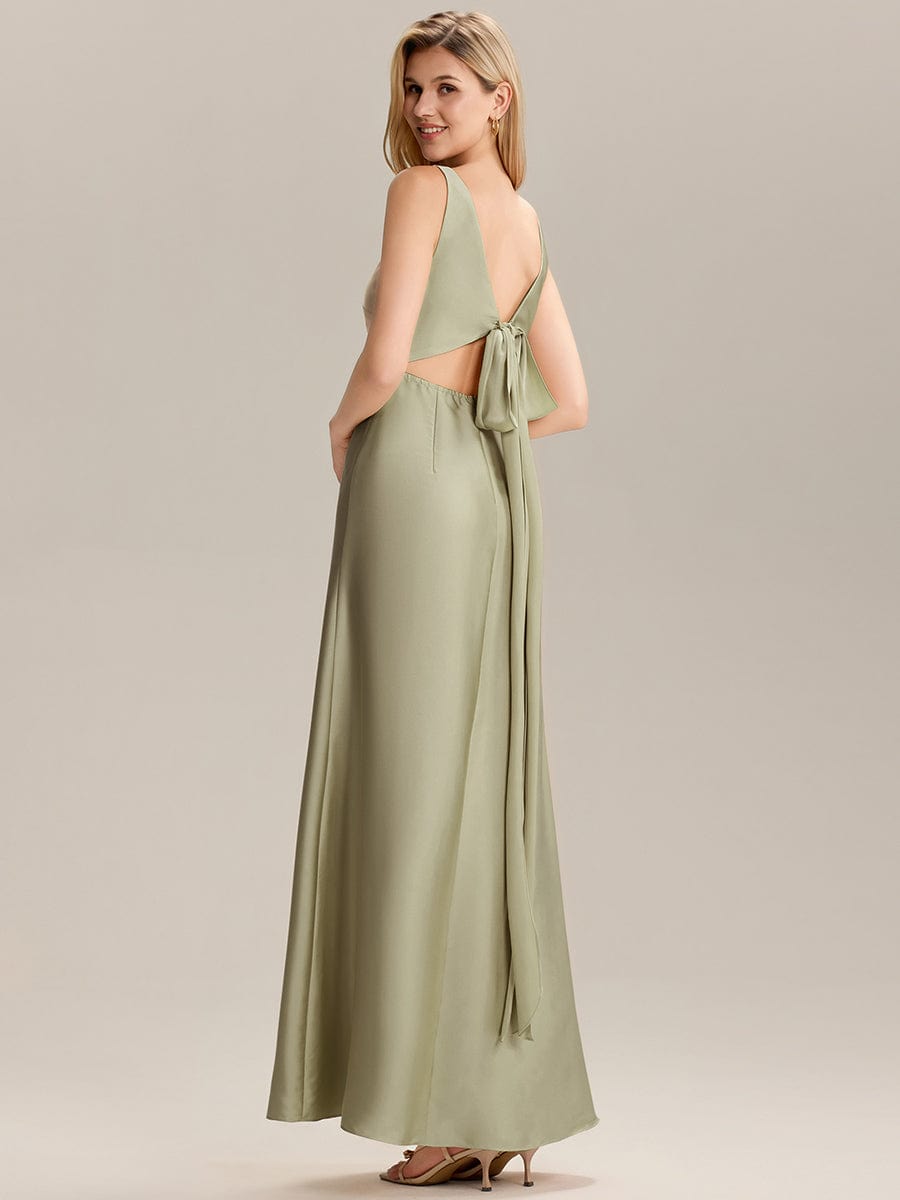 ever LINNEA|Tie Knot Satin Sleeveless Bridesmaid Dress