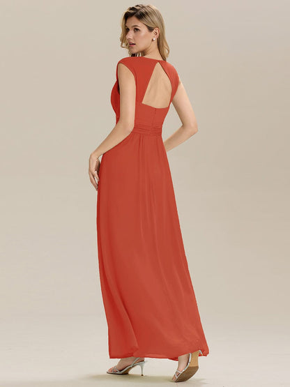 ever ZELINA|Backless Chiffon Sleeveless Bridesmaid Dress