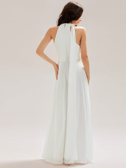 ever JULIE|Cut-Out Chiffon Maxi Dress With Flowy Ribbons