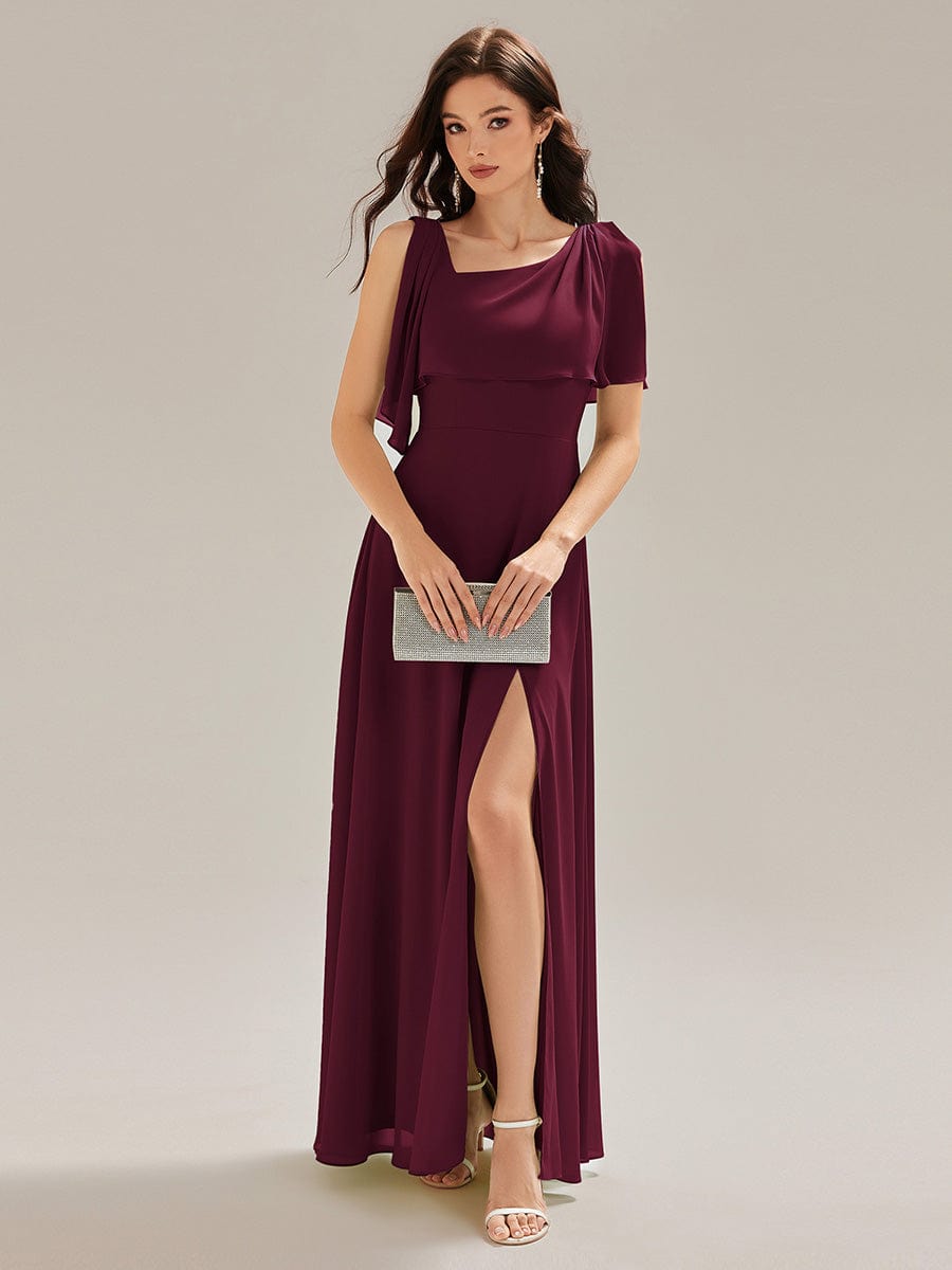 ever SABRINA|Thigh-High Slit Chiffon Sleeveless Maxi Dress