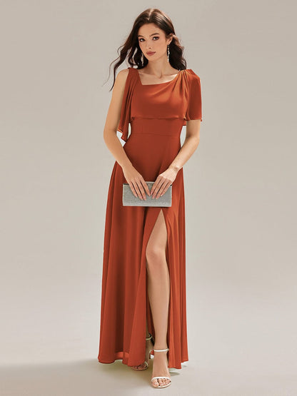 ever SABRINA|Thigh-High Slit Chiffon Sleeveless Maxi Dress