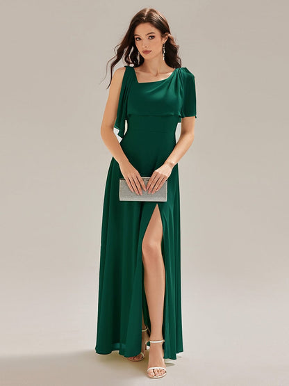 ever SABRINA|Thigh-High Slit Chiffon Sleeveless Maxi Dress
