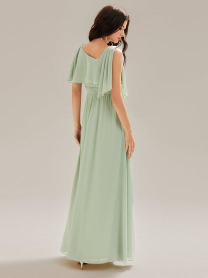 ever SABRINA|Thigh-High Slit Chiffon Sleeveless Maxi Dress