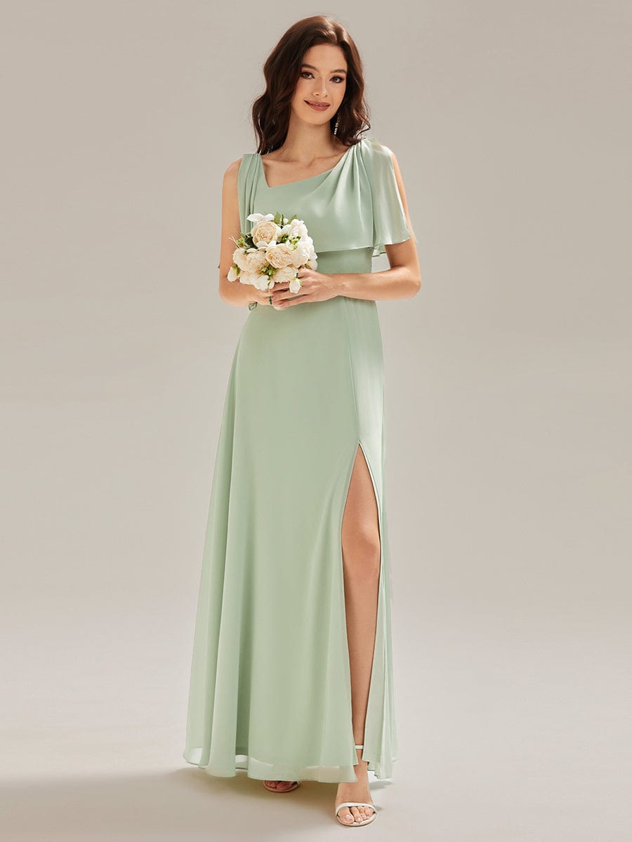 ever SABRINA|Thigh-High Slit Chiffon Sleeveless Maxi Dress