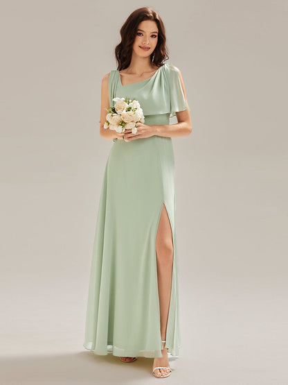 ever SABRINA|Thigh-High Slit Chiffon Sleeveless Maxi Dress