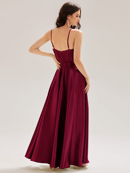 ever TRISH|Satin Sleeveless A-Line Maxi Dress