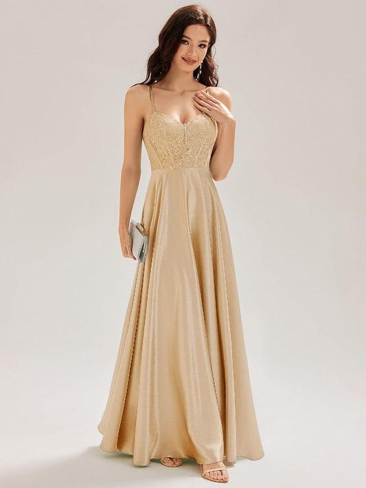 ever TRISH|Satin Sleeveless A-Line Maxi Dress