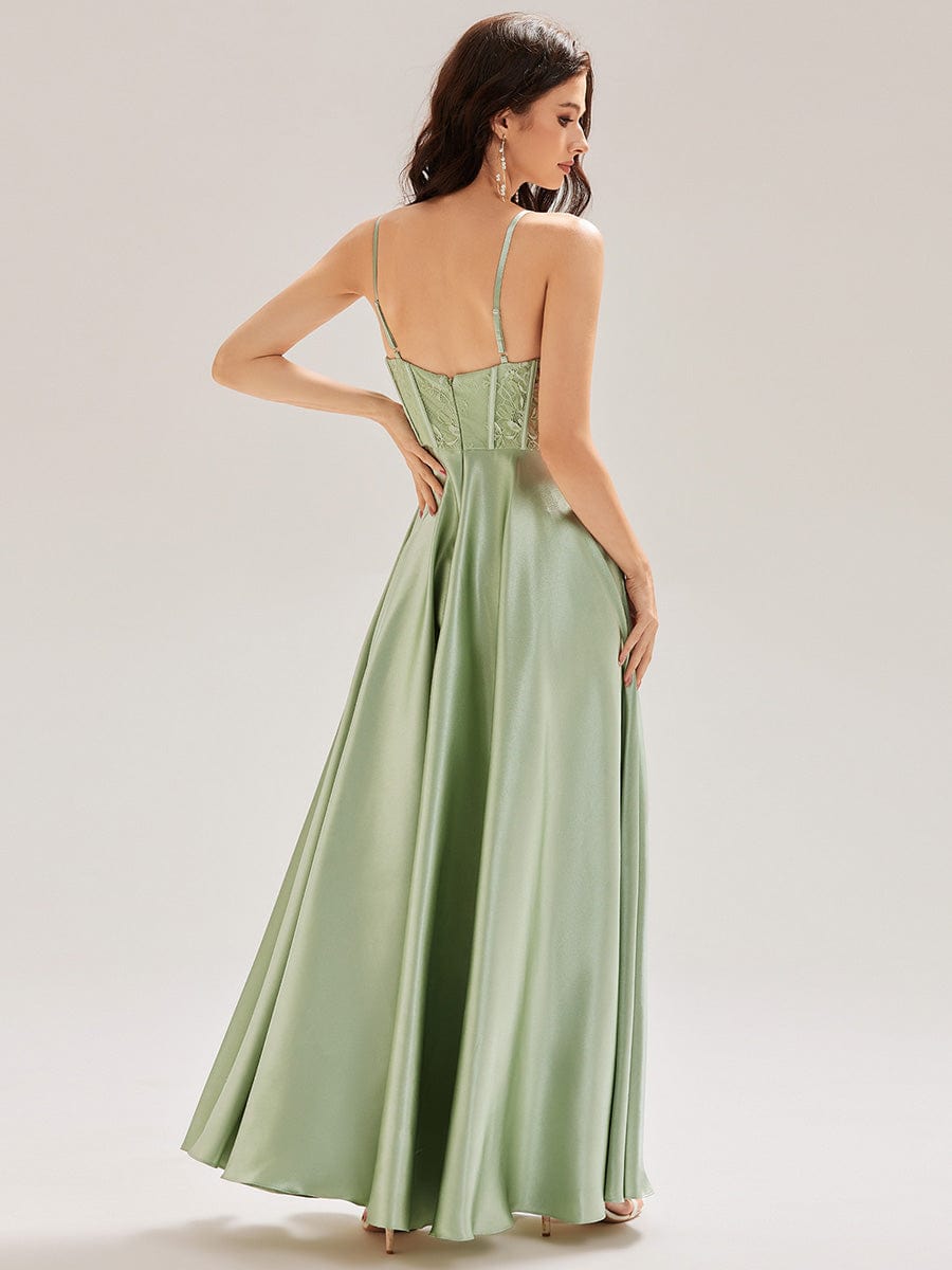 ever TRISH|Satin Sleeveless A-Line Maxi Dress
