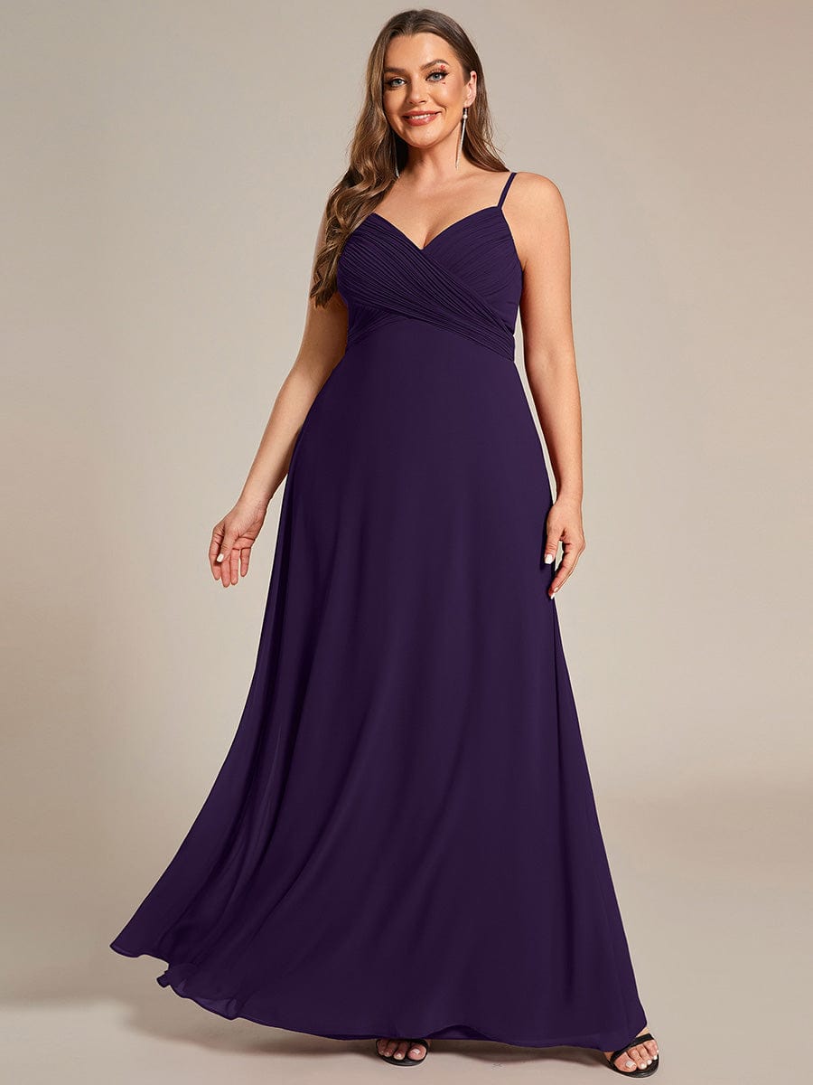 pretty NOVA|Plus Size Draped Back Criss-Cross Chiffon A-Line Dress