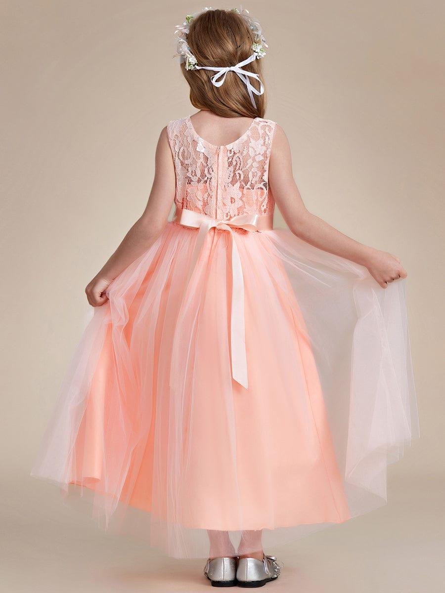 ROSA MAE|Princess Bow Sleeveless Lace Tulle Flower Girl Dress