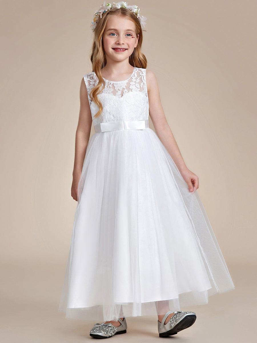 ROSA MAE|Princess Bow Sleeveless Lace Tulle Flower Girl Dress