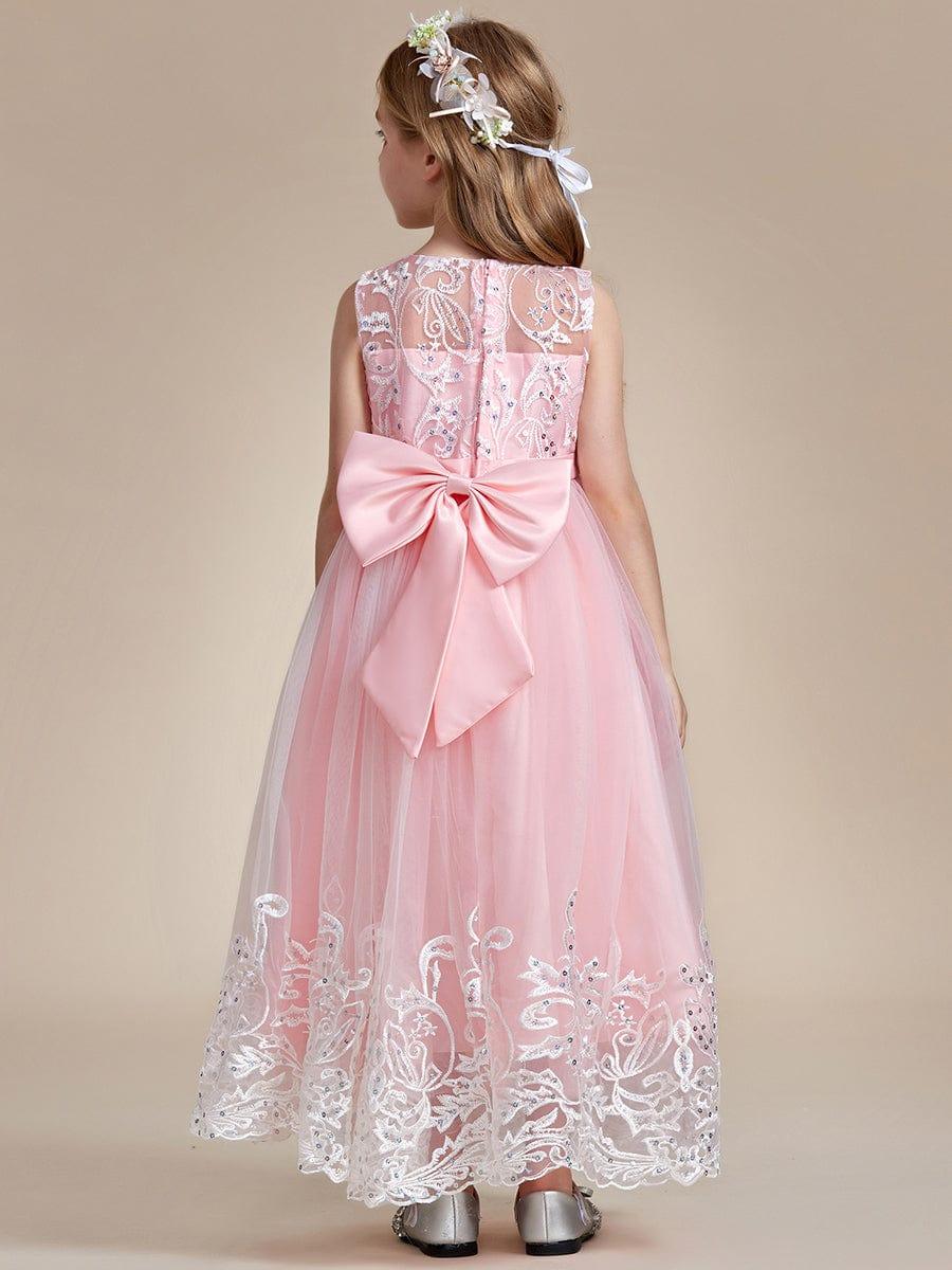 AURIENNA|Gorgeous Applique Princess Dress for Flower Girl with Bowknot