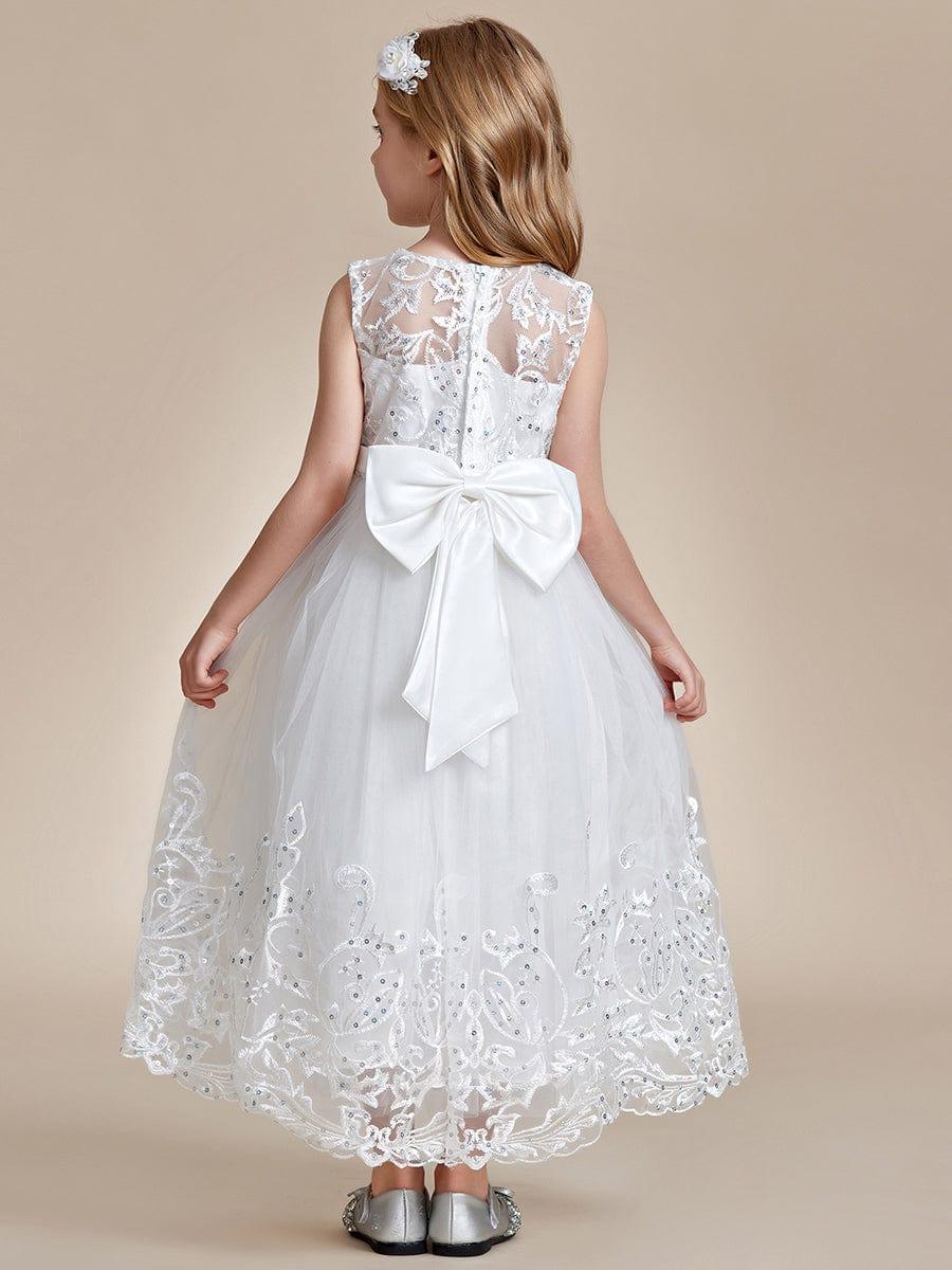 AURIENNA|Gorgeous Applique Princess Dress for Flower Girl with Bowknot