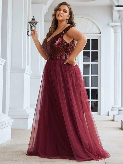 Plus Size Long Sequin Special Occasion Dresses