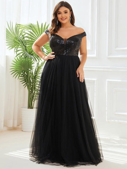 Plus Size Long Sequin Special Occasion Dresses