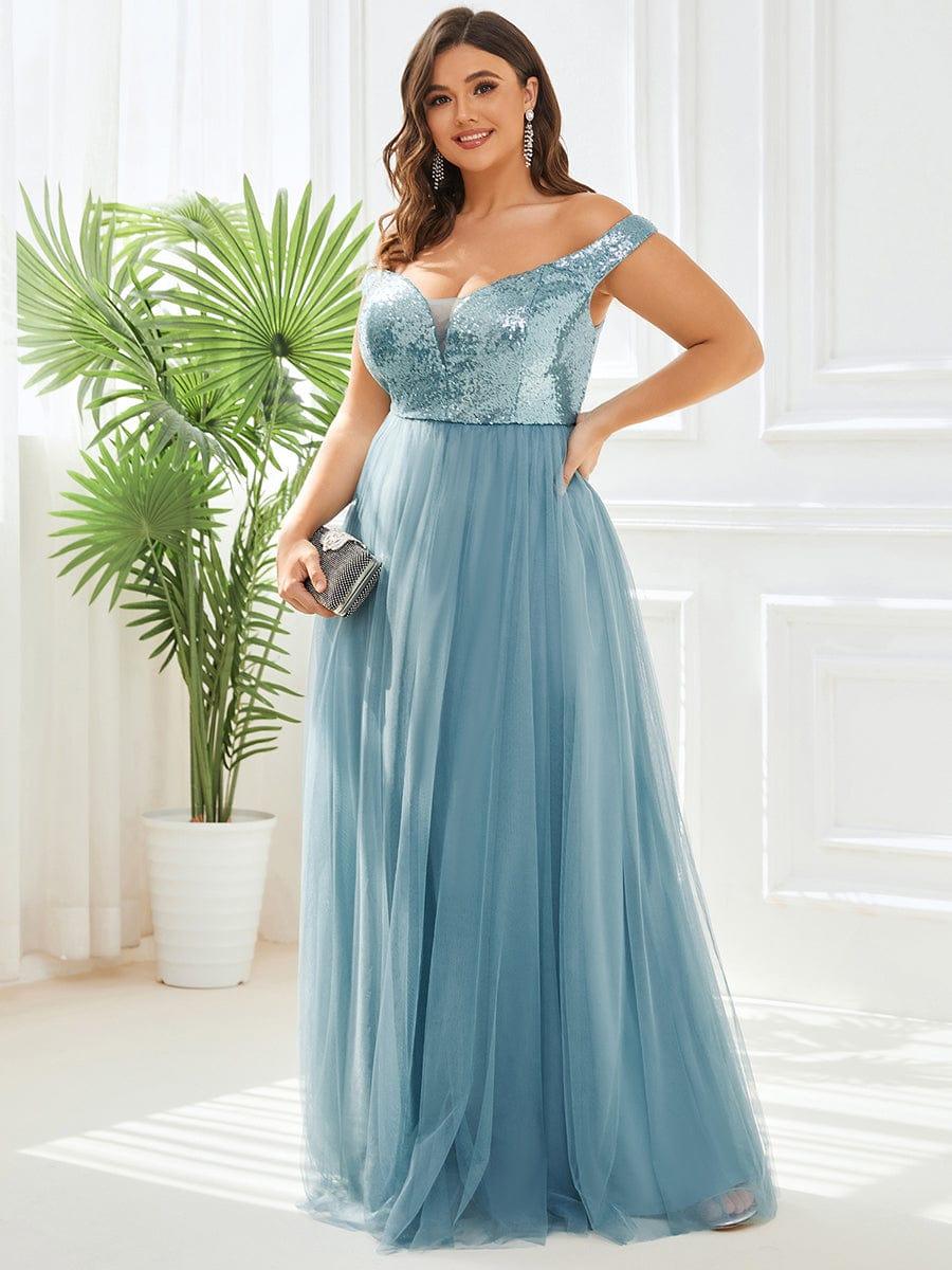 Plus Size Long Sequin Special Occasion Dresses