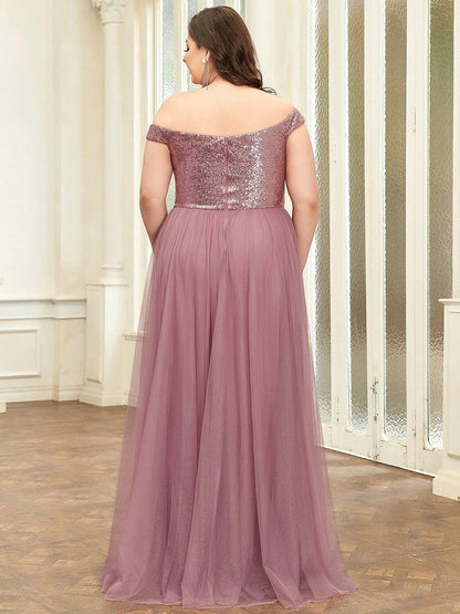 Plus Size Long Sequin Special Occasion Dresses