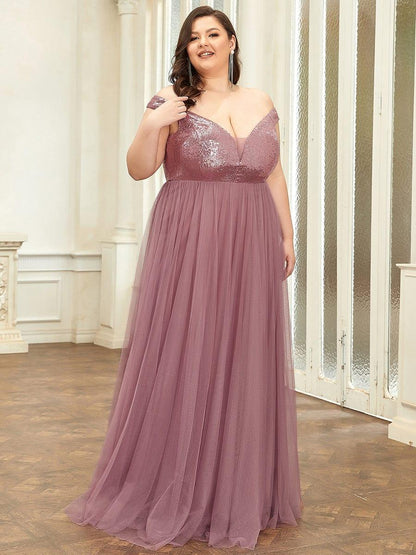 Plus Size Long Sequin Special Occasion Dresses