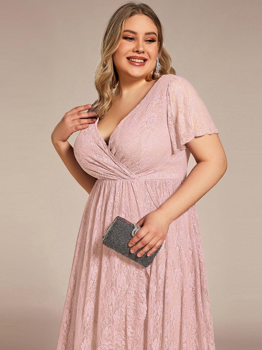 pretty ELISE|Plus Size Ruffled Lace Formal Evening Dress