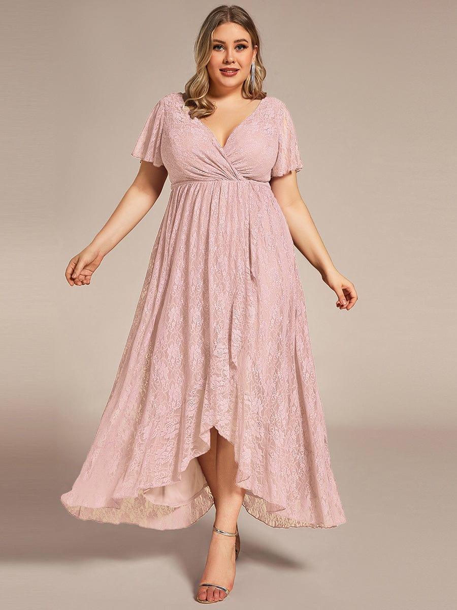 pretty ELISE|Plus Size Ruffled Lace Formal Evening Dress