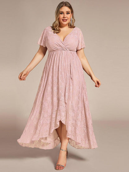 pretty ELISE|Plus Size Ruffled Lace Formal Evening Dress