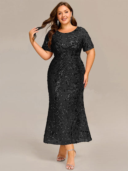 ever HAYLEN|Plus Size Sequin Mermaid Mother of the Bride Dress