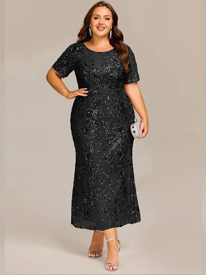 ever HAYLEN|Plus Size Sequin Mermaid Mother of the Bride Dress