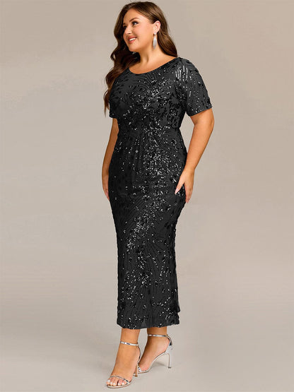 ever HAYLEN|Plus Size Sequin Mermaid Mother of the Bride Dress